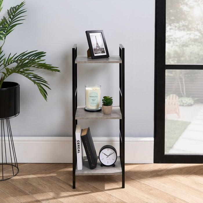 Manhattan 3-Tier Shelving Unit - Concrete Effect 🇬🇧