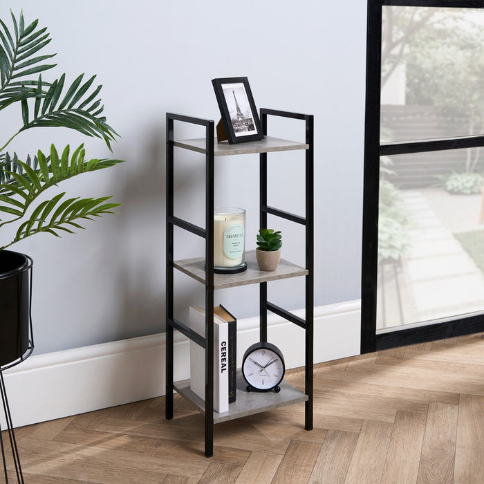 Manhattan 3-Tier Shelving Unit - Concrete Effect 🇬🇧