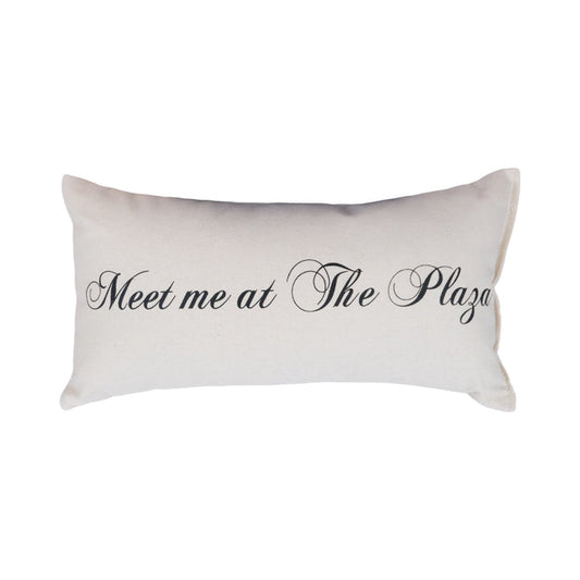 Meet Me at The Plaza decorative pillow on white background