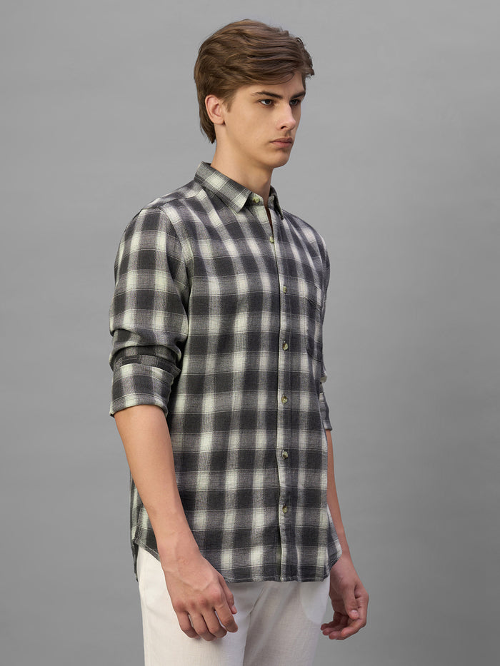 Men's Black 100% Cotton Regular Fit Shirt