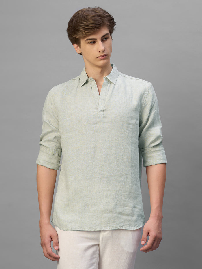 Men's Natural 100% Linen Regular Fit Shirt