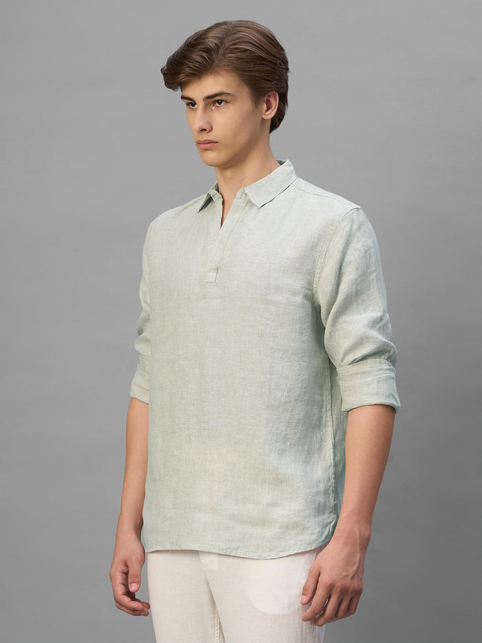 Men's Natural 100% Linen Regular Fit Shirt