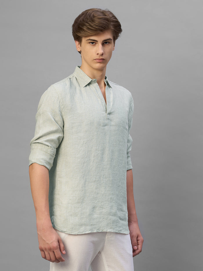 Men's Natural 100% Linen Regular Fit Shirt