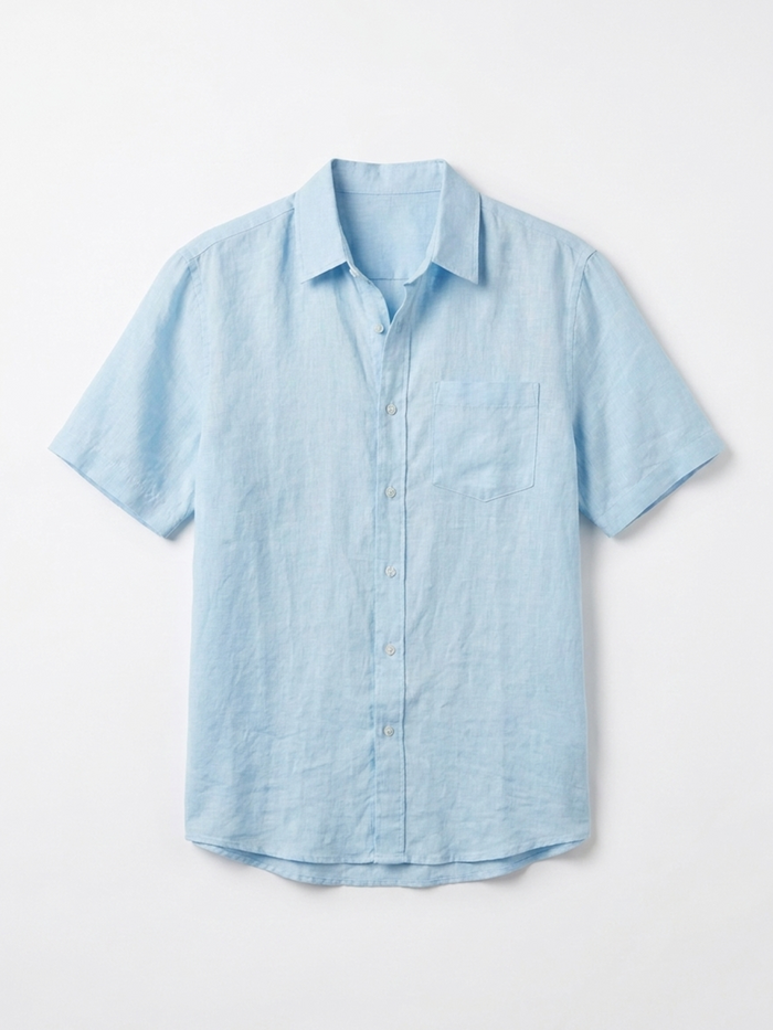 Men's Sky 100% Linen Regular Fit Shirt