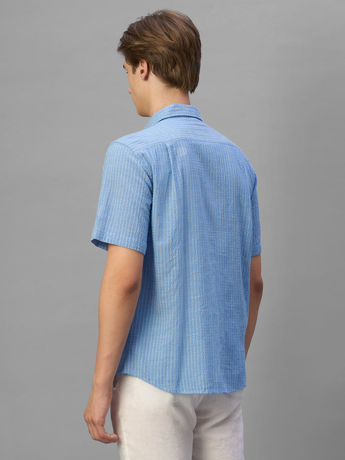 Men's Sky Cotton Viscose Regular Fit Shirt