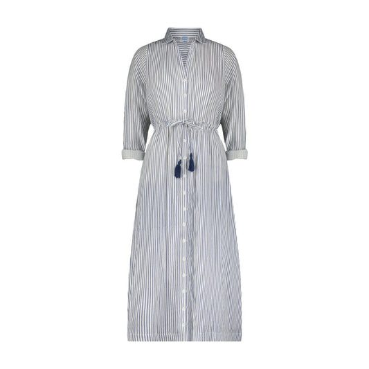 Mer St Barth Women's Anais Button Front Shirtdress Marine Stripe