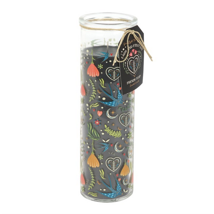 Midnight Bloom Print French Tulip Tube Candle 🇬🇧