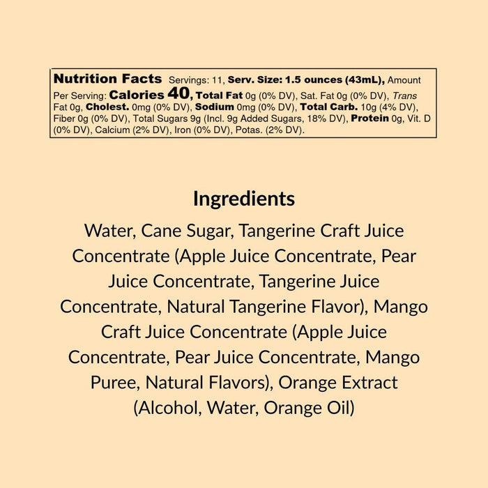 Mimosa Mixer w/ Tangerine & Mango for Cocktails and Mocktails, 16 fl oz