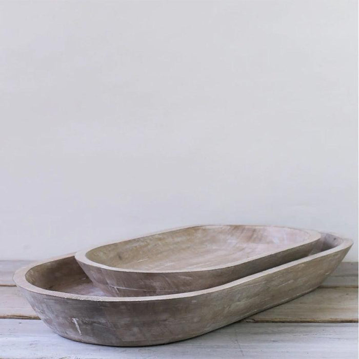 Also Home Mo Mango Whitewashed Wood Trough - Waha Lifestyle