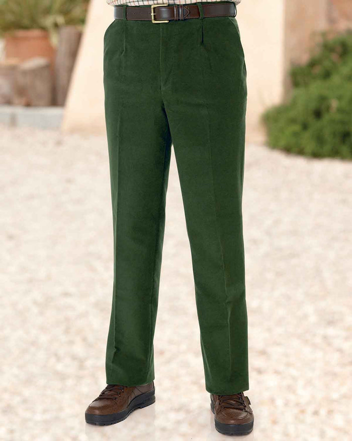 Moleskin Trousers  Mens - Green - Country Collection