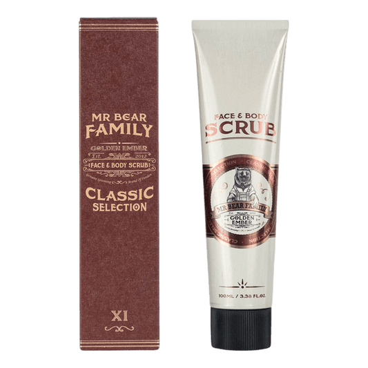 Mr Bear Family Golden Ember ansiktsskrubb 100ml med originalpakkning