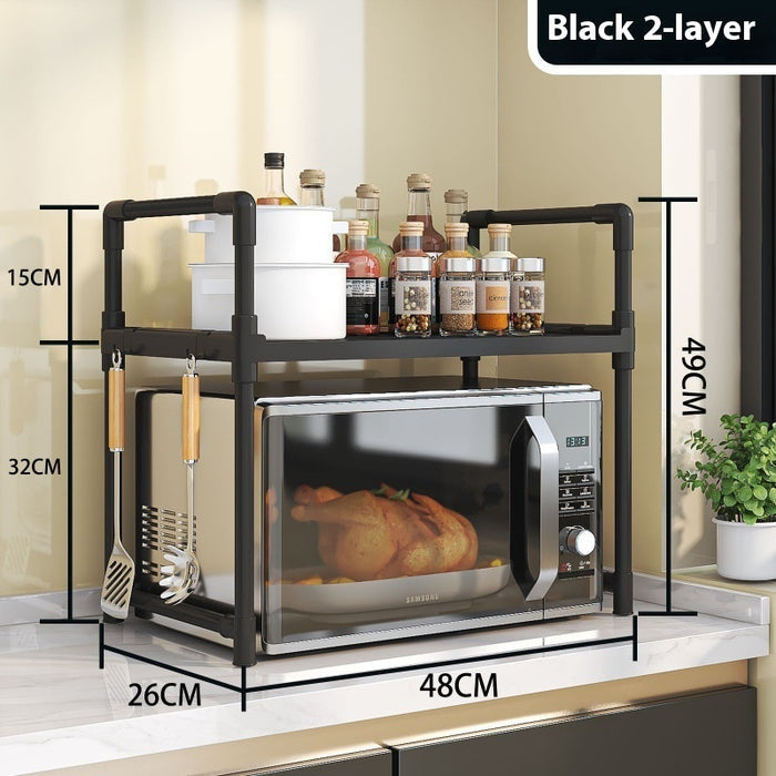 Multi-functional Kitchen Microwave Oven Storage Double-layer Kitchen Seasoning Rack 🇨🇳