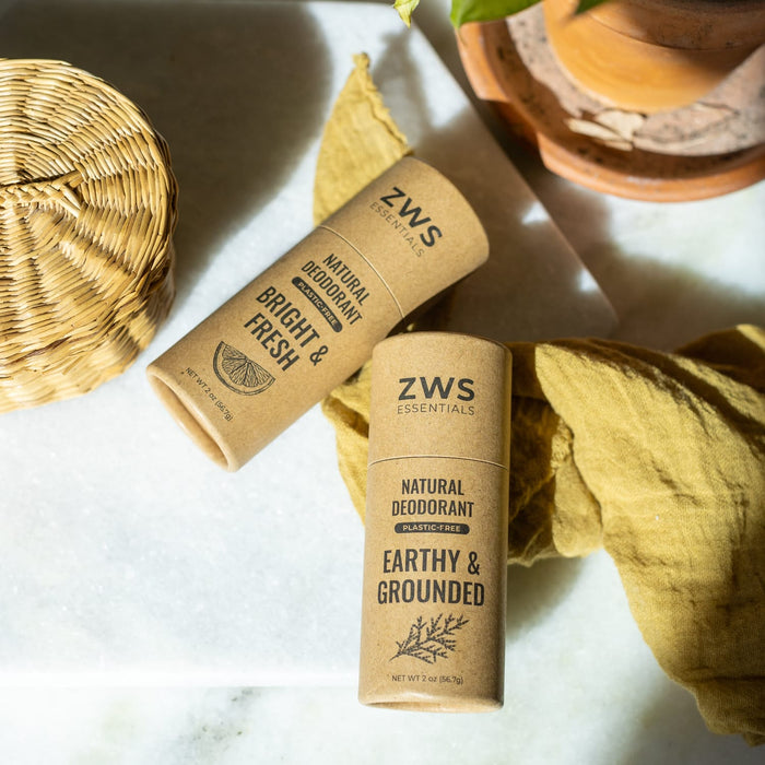 ZWS Essentials Natural Deodorant- ZWS Essentials, Aluminum-Free, Plastic-Free, 2.6 oz