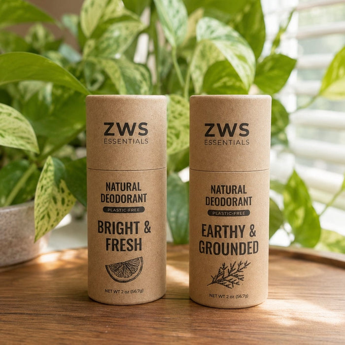 ZWS Essentials Natural Deodorant- ZWS Essentials, Aluminum-Free, Plastic-Free, 2.6 oz
