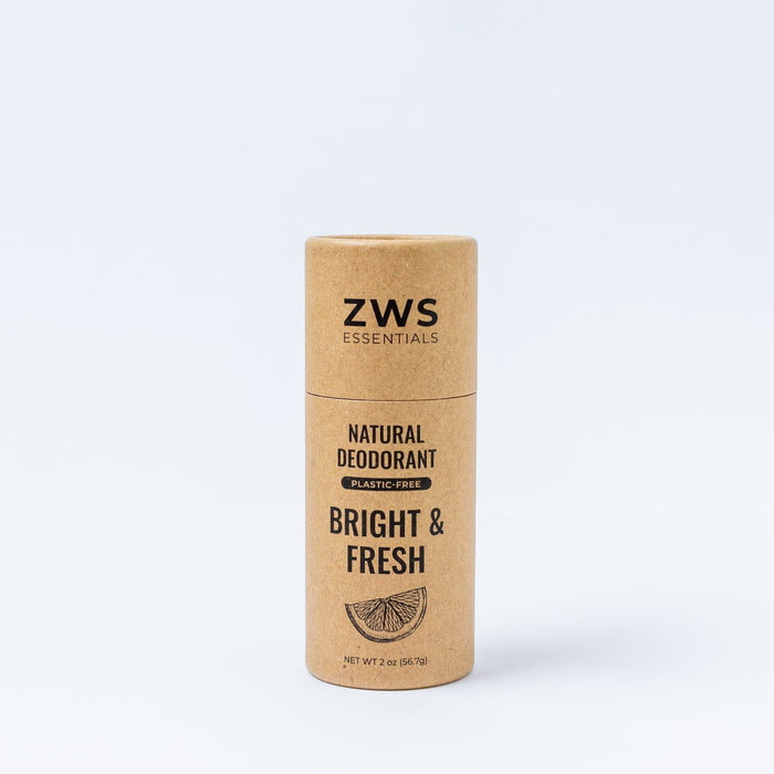 ZWS Essentials Bright & Fresh Natural Deodorant- ZWS Essentials, Aluminum-Free, Plastic-Free, 2.6 oz