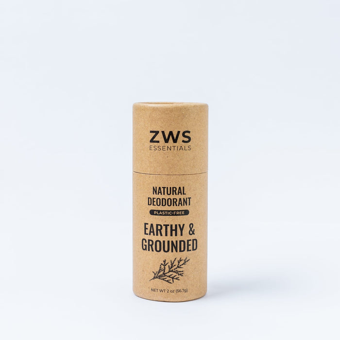 ZWS Essentials Earthy & Grounded Natural Deodorant- ZWS Essentials, Aluminum-Free, Plastic-Free, 2.6 oz