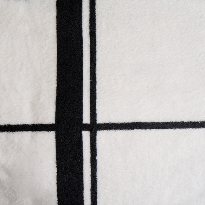 Oakley Grid Teddy Duvet Cover Set - Natural/Black 🇬🇧