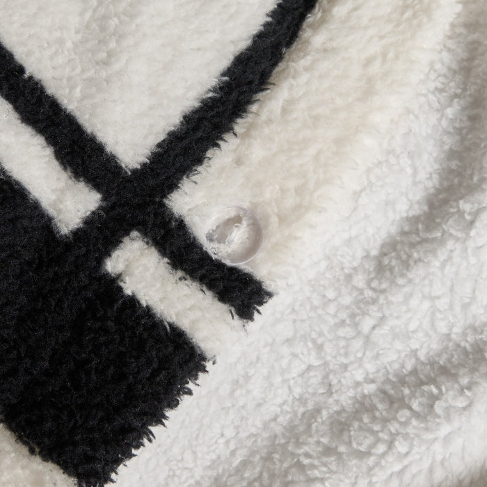Oakley Grid Teddy Duvet Cover Set - Natural/Black 🇬🇧