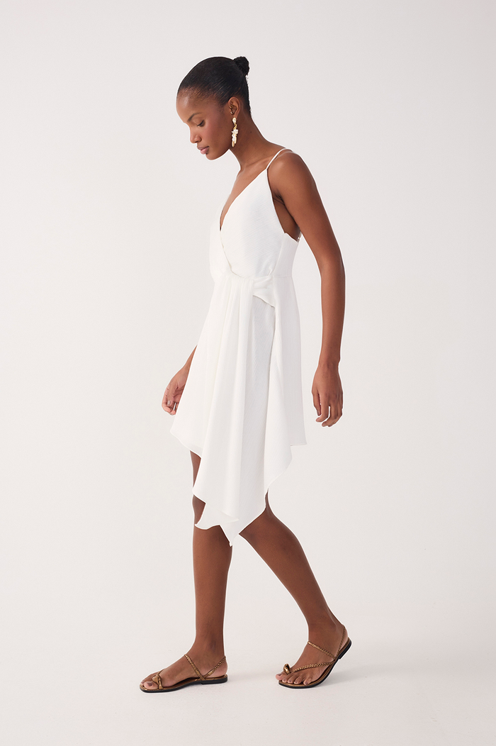 Off-White Pleated Satin Mini Dress_3