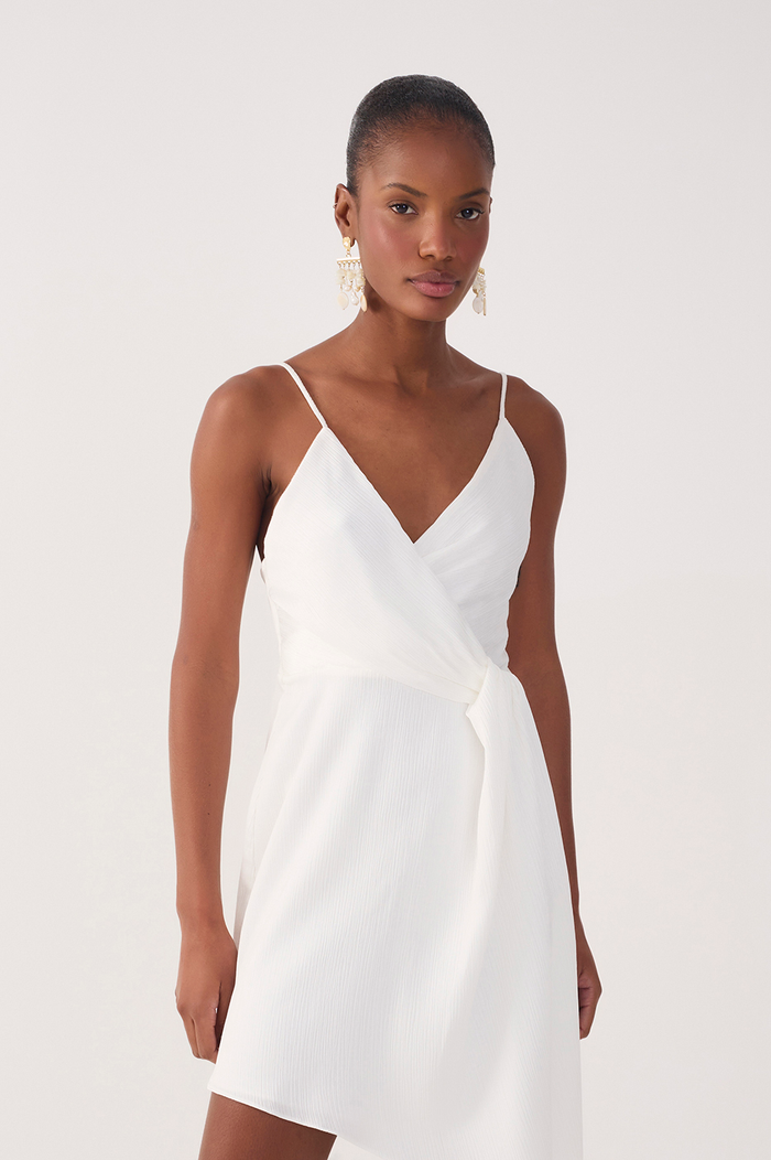 Off-White Pleated Satin Mini Dress_4