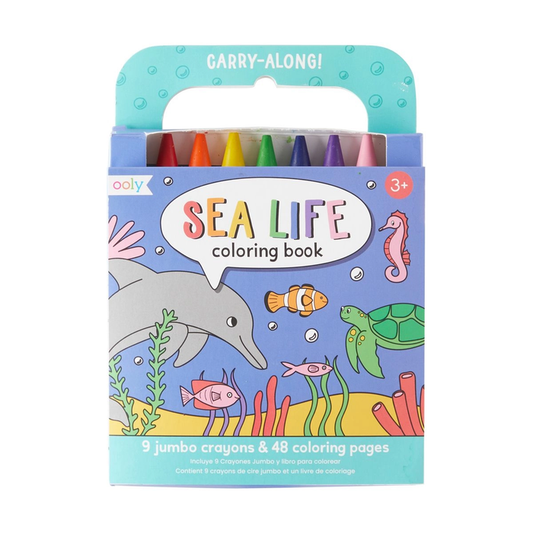 Ooly Carry Along Coloring Book and Crayon Kit - Sea Life