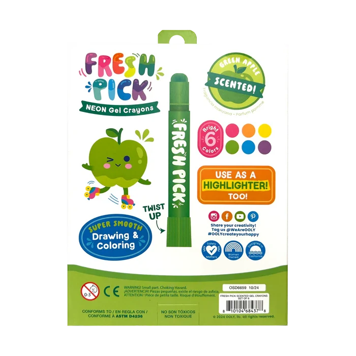 Ooly Fresh Pick Apple Scented Gel Crayons