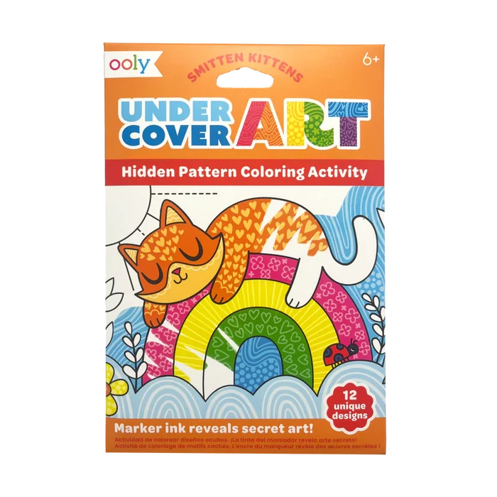 Ooly Undercover Art Hidden Pattern Coloring Activity Cards - Smitten Kittens
