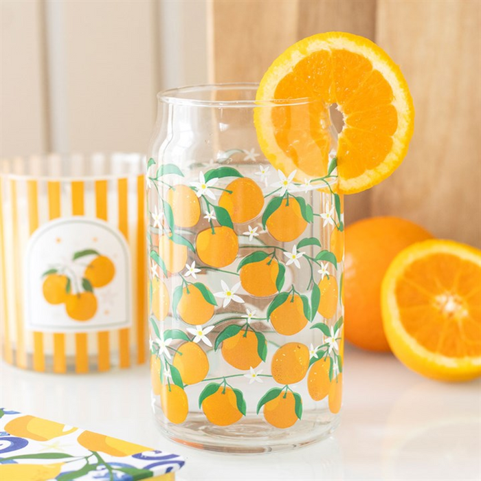 Orange Print Can Glass 🇬🇧