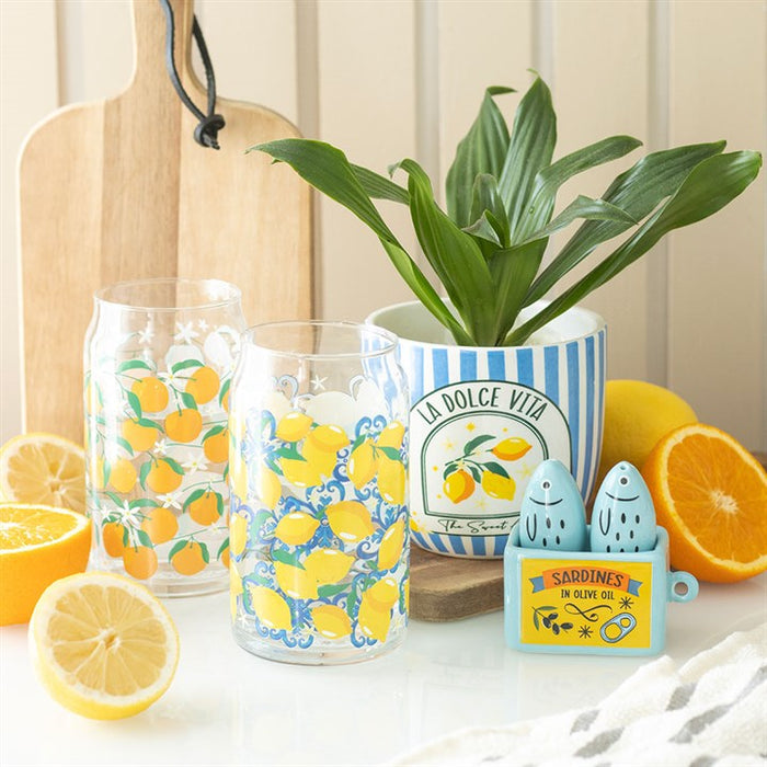 Orange Print Can Glass 🇬🇧