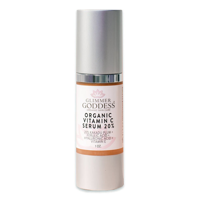 Organic Vitamin C Serum 20% with Kakadu Plum, Ferulic Acid, Hyaluronic Acid & Vitamin E for glowing skin care