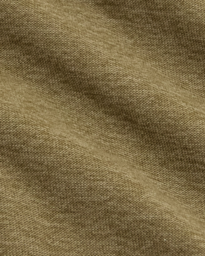 Overland Tall Active V-Neck in woven tan fabric, close-up of texture.
