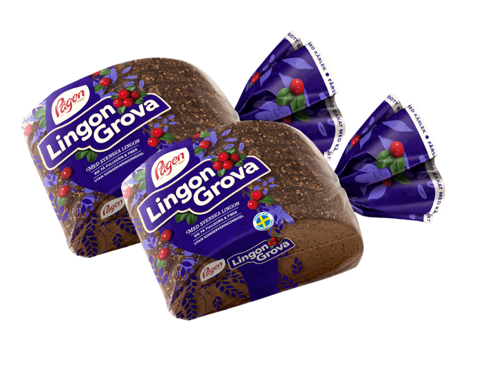 Pågen LingonGrova 2 × 500g (2 × 17.63 oz) – Authentic Swedish Whole Grain Bread with Lingonberries
