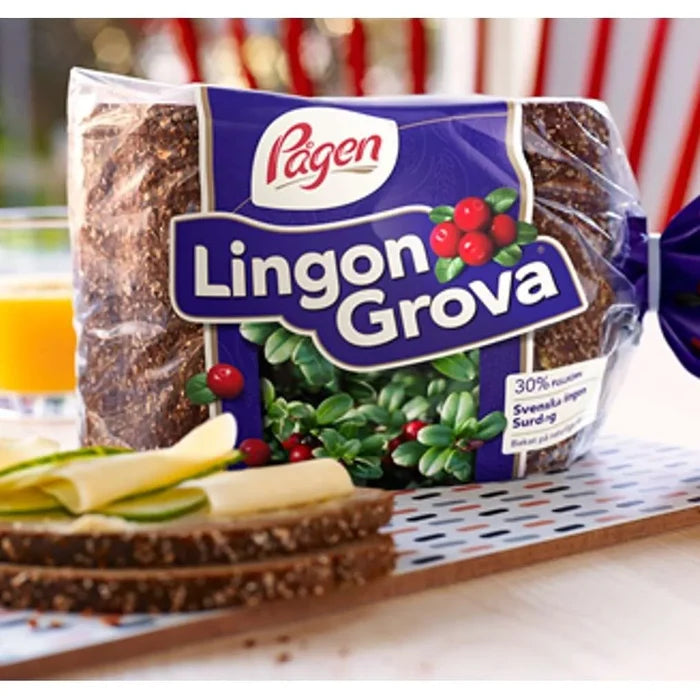 Pågen LingonGrova 4 × 500g (4 × 17.63 oz) – Authentic Swedish Whole Grain Bread with Lingonberries