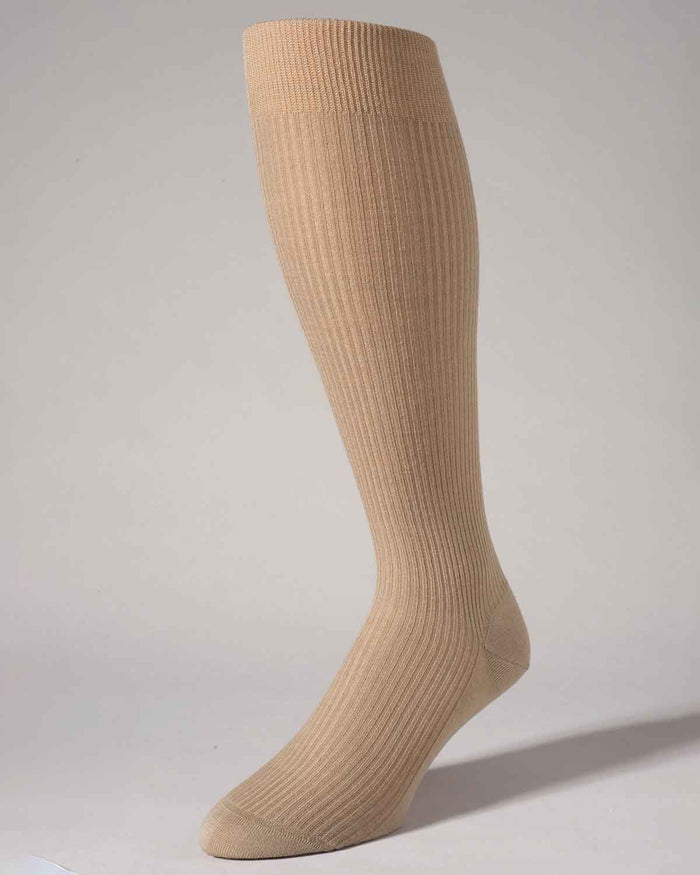 Pantherella Stretch Cotton Knee Socks - Beige - Country Collection