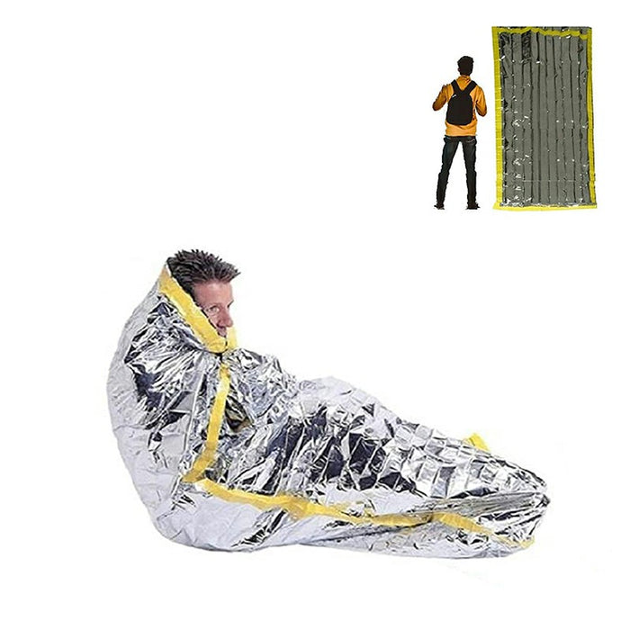 PE Orange Emergency Sleeping Bag for Cold and Heat Insulation for Outdoor Climbing Camping 🇬🇧