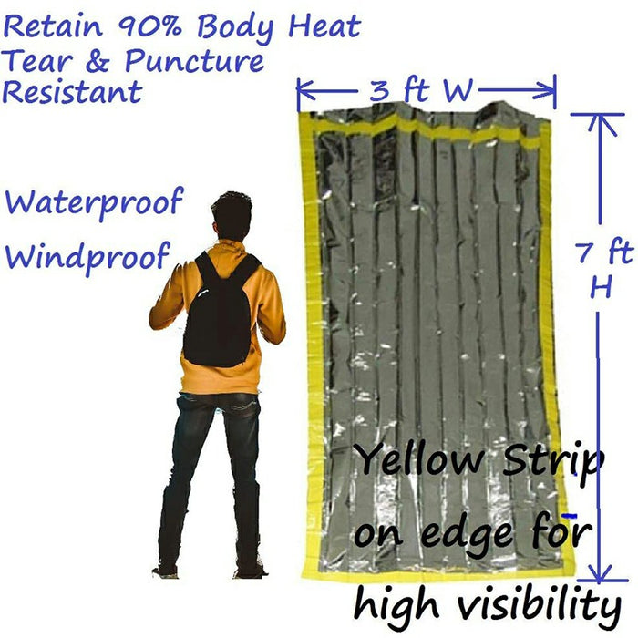 PE Orange Emergency Sleeping Bag for Cold and Heat Insulation for Outdoor Climbing Camping 🇬🇧