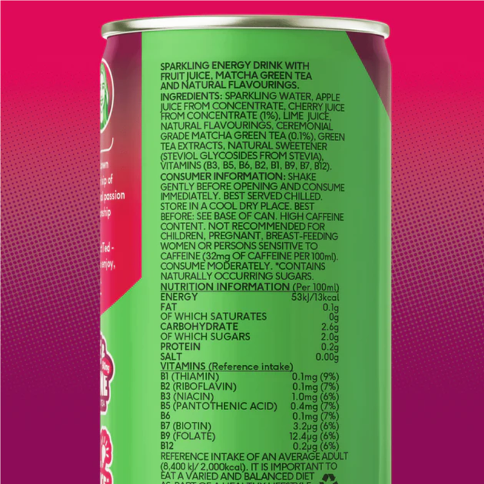 Perfect Ted Very Cherry Matcha Energy Drink 250ml