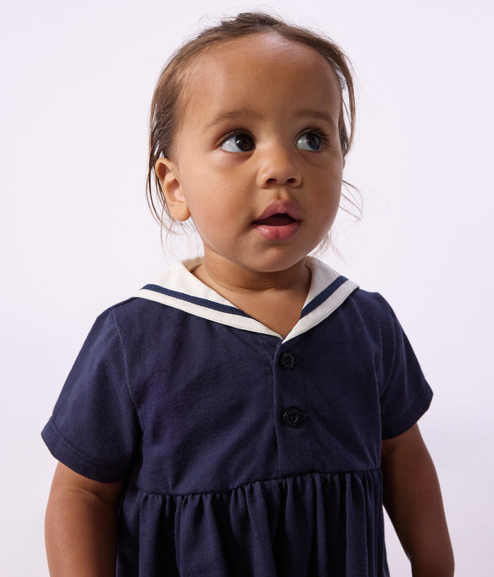 Petit Bateau Sailor Collar Dress in Navy