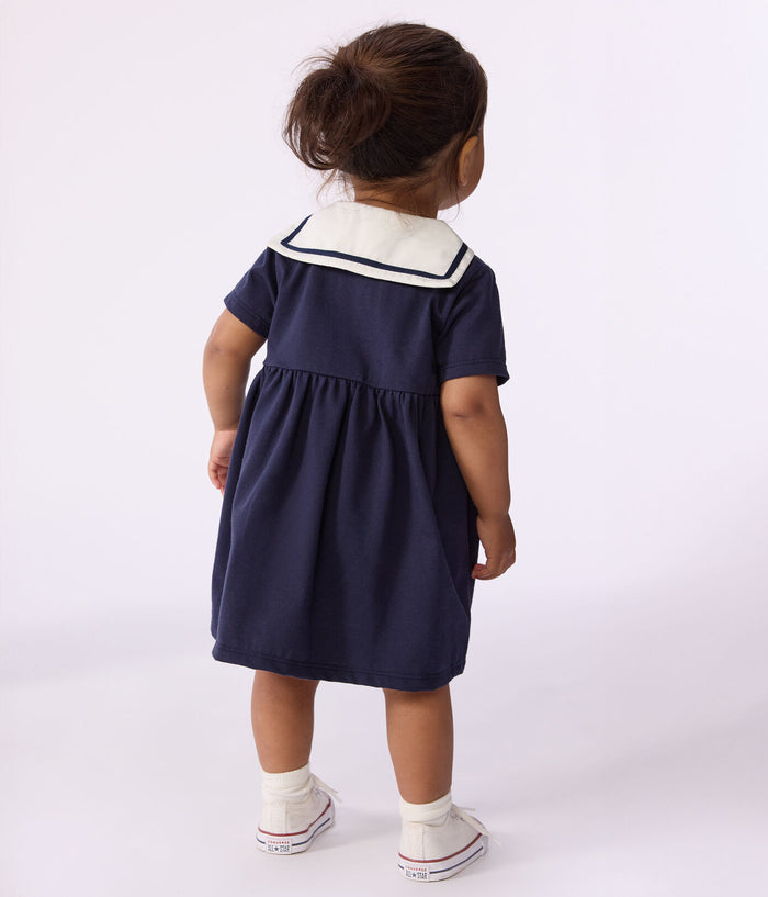 Petit Bateau Sailor Collar Dress in Navy