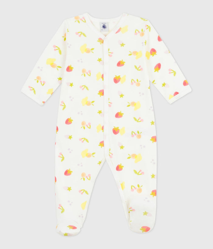 Petit Bateau Snap Front Footie in Tuti Frutti