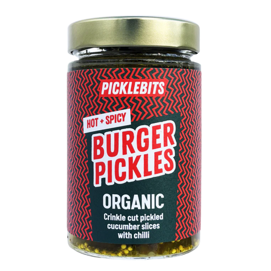 PickleBits Organic Burger Pickles – Hot & Spicy 360g