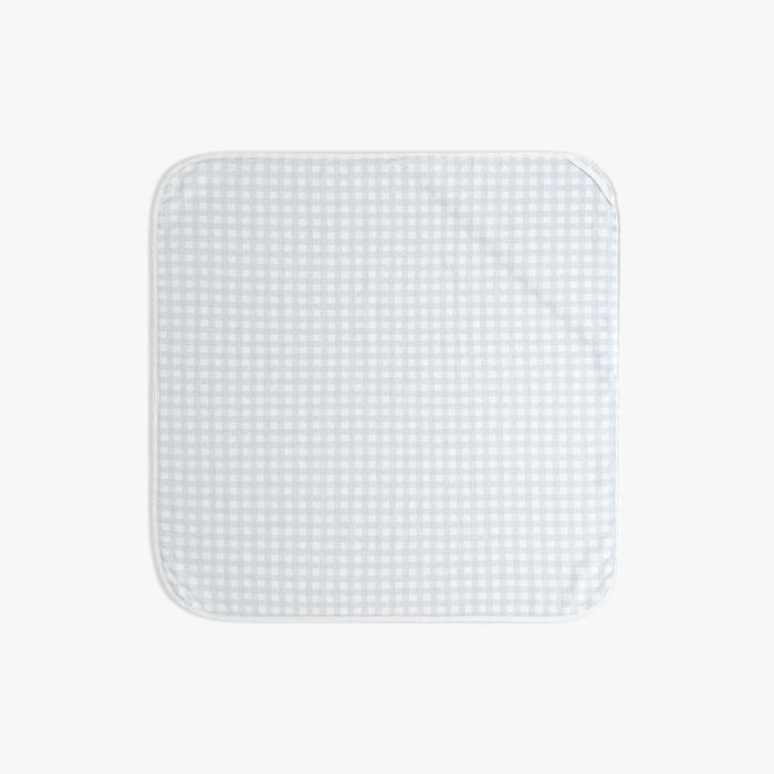 Hooded baby towel in Picnic Gingham - Blue