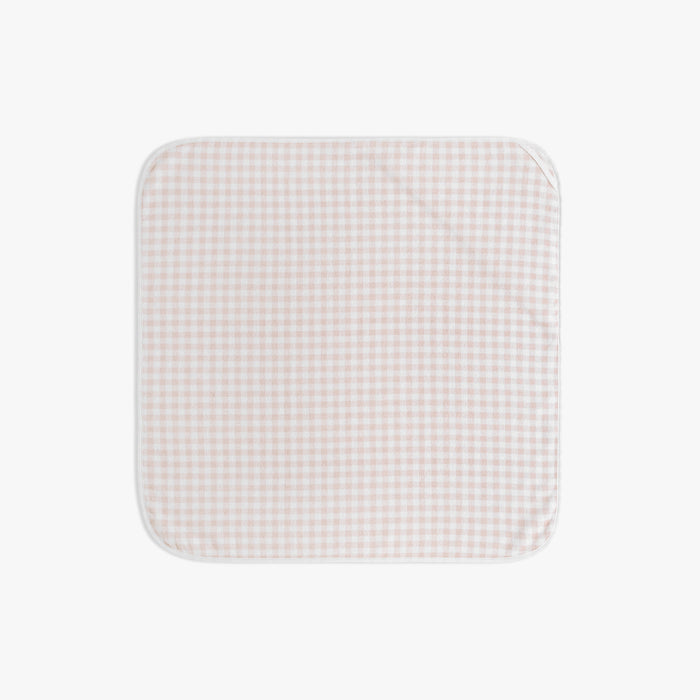 Hooded baby towel in Picnic Gingham - Pink