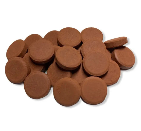 Iron-rich root fertilizer tabs for aquarium plants — terracotta clay discs