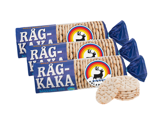 Polarbröd Rågkaka 3 × 24 pcs (3 × 900g / 3 × 31.74 oz) – Authentic Swedish Soft Rye Flatbread