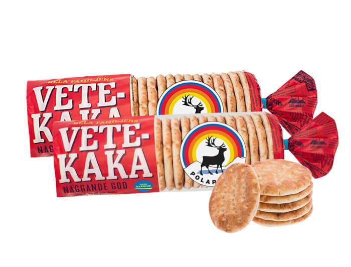 Polarbröd Vetekaka 2 × 24 pcs (2 × 900g / 2 × 31.74 oz) – Authentic Swedish Soft Wheat Flatbread