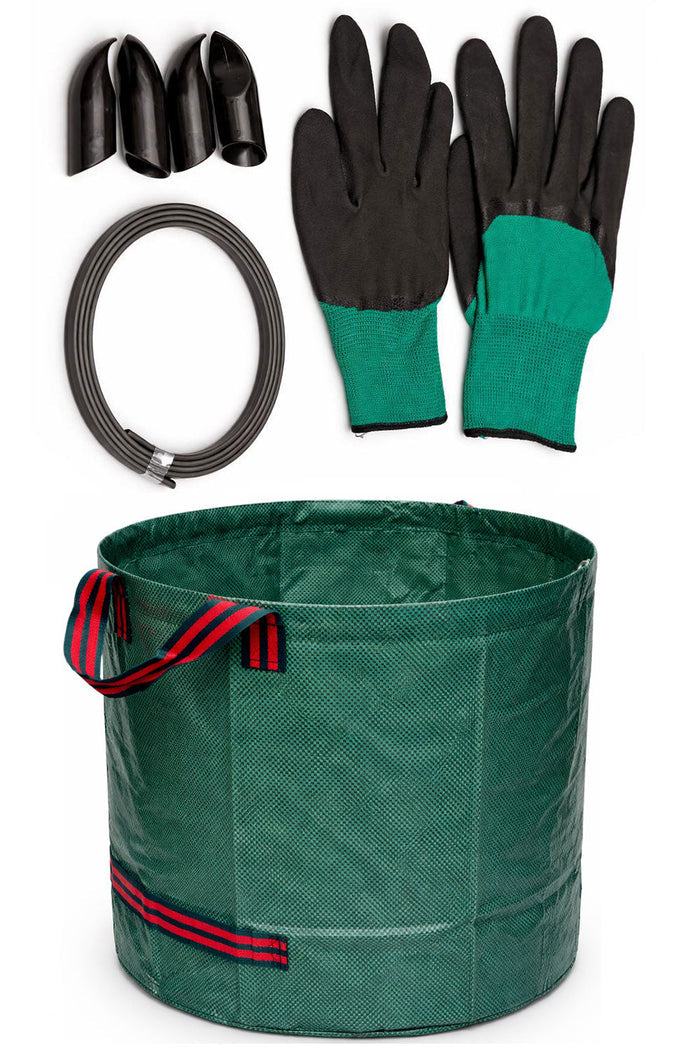 Pop Up Garden Waste Bag 138cm – Collapsible Leaf Collector Bin with Gloves 🇬🇧