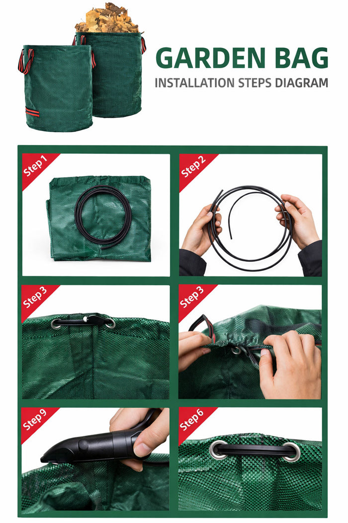 Pop Up Garden Waste Bag 138cm – Collapsible Leaf Collector Bin with Gloves 🇬🇧