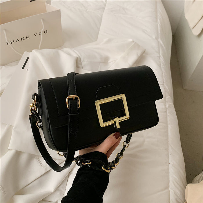 Popular Thick Chain One-shoulder Armpit Small Square Female Texture Simple Messenger Bag 🇨🇳
