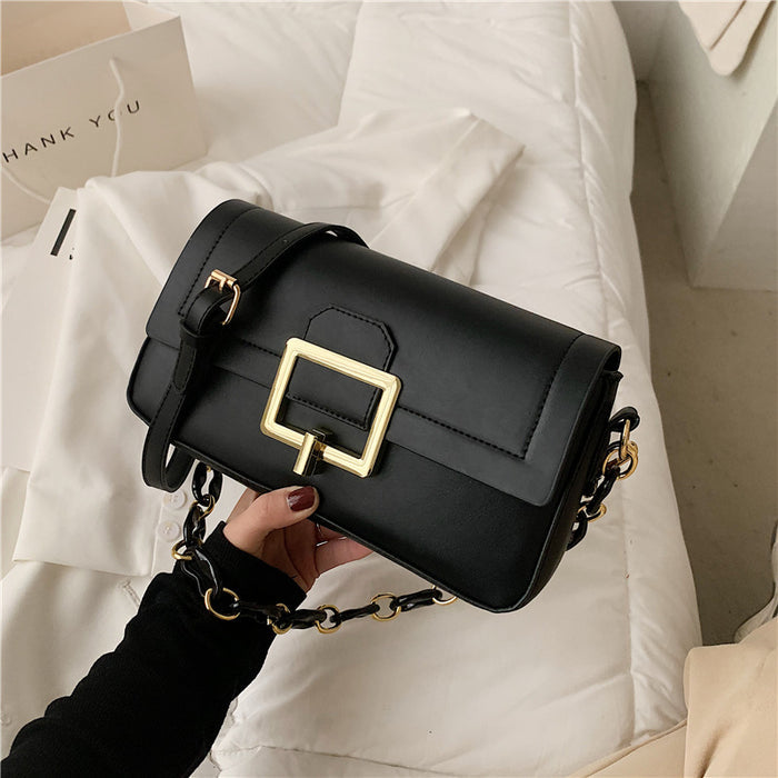 Popular Thick Chain One-shoulder Armpit Small Square Female Texture Simple Messenger Bag 🇨🇳